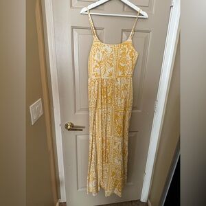 Yellow and Cream Patterned Maxi Dress